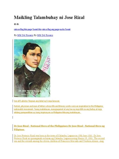 maikling talambuhay ni jose rizal